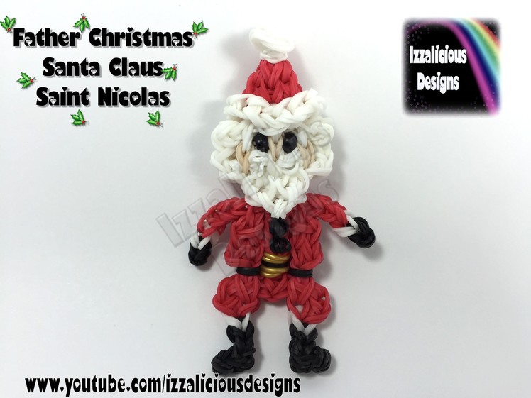Rainbow Loom Father Christmas.Santa Claus.Saint Nicolas Action Figure.Doll.Charm.Ornament