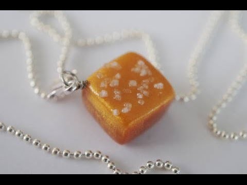 Sea Salt Caramel Charm, Miniature Food Tutorial, Polymer Clay Tutorial