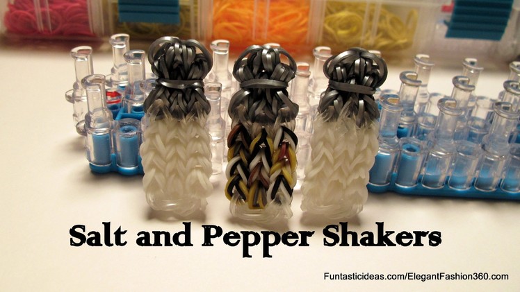 Sugar.Salt and Pepper Shaker Bottle Charm - How to Rainbow Loom Design- Food Series
