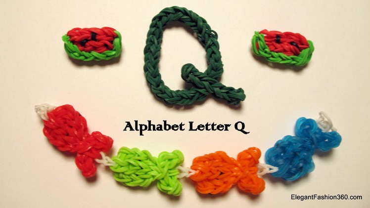 Alphabet Letter Q Charm on Rainbow Loom