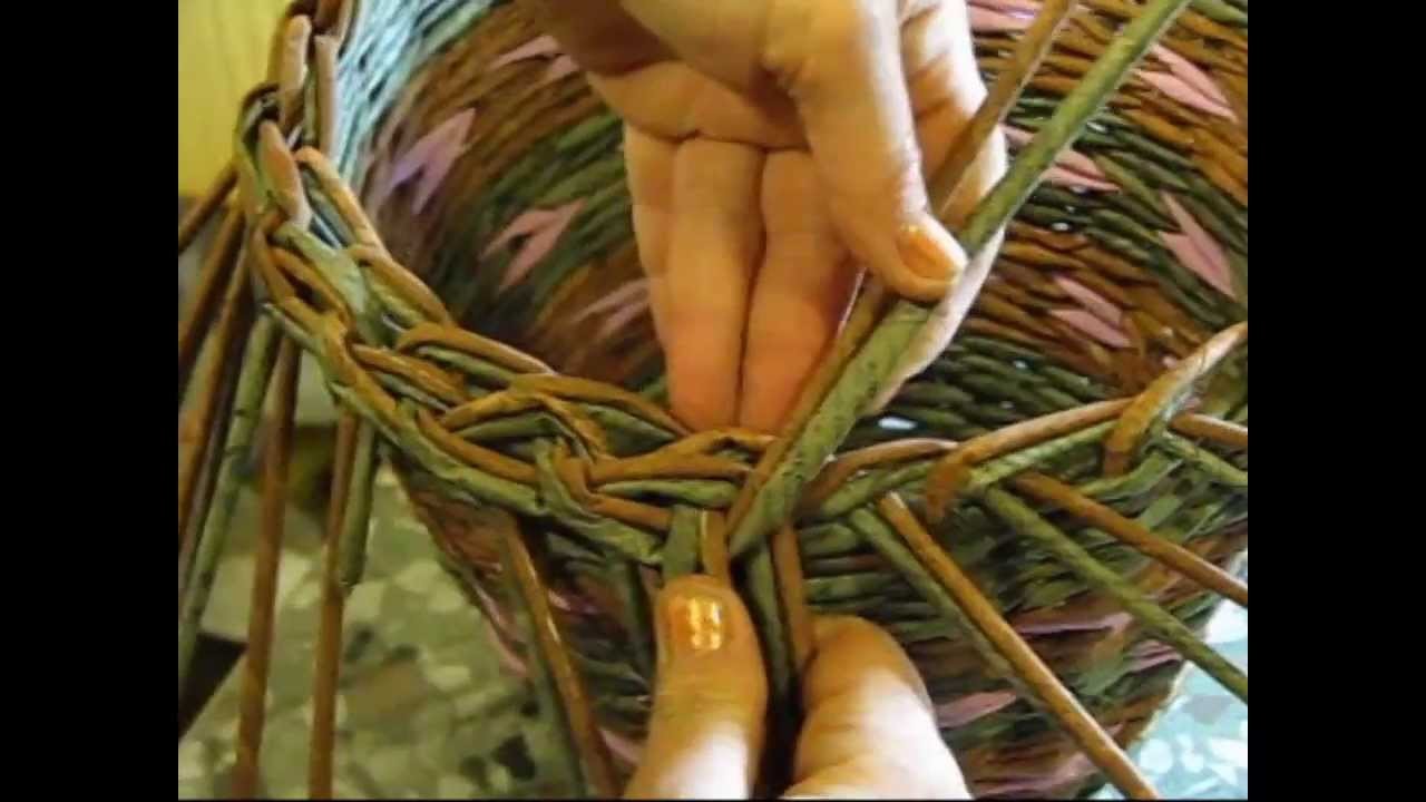 Basket weaving newspaper. How to make the edging. Part 5.1.