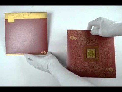 D-1130, Red Color, Shimmery Finish Paper, Best Collection of Indian wedding cards, Hindu Card