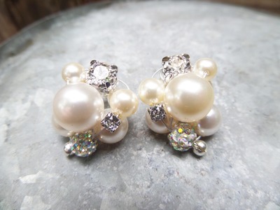 DIY Cluster Pearl Earrings Tutorial | Wedding Jewelry Series | eclecticdesigns