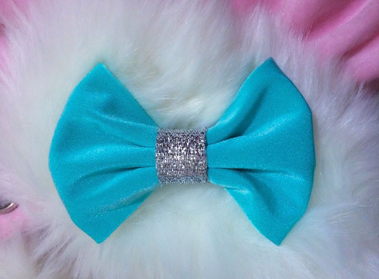 DIY- How to make Frozen movie inspired Fabric bow hair clip for Elsa.