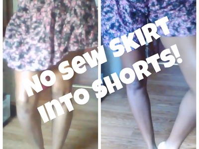 DIY| No Sew Skirt into Shorts
