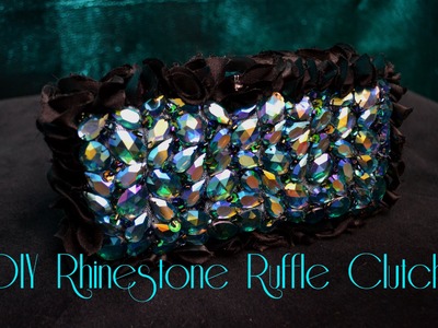 DIY Rhinestone Ruffle Clutch