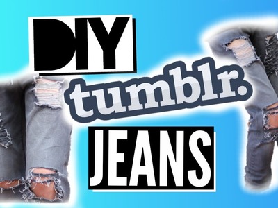 DIY Tumblr Clothes! Distressed Jeans!