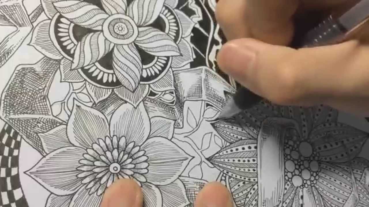 How to draw botanical doodle. zentangle #9