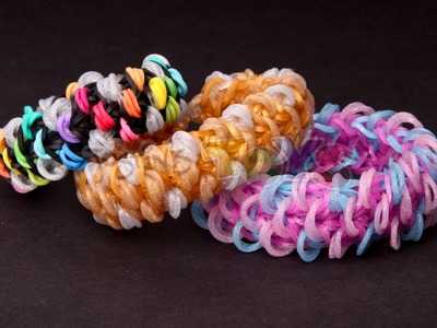 How to Make a MINI FISH SCALE Bracelet - VERY HARD design on ONE Rainbow Loom or Monster Tail