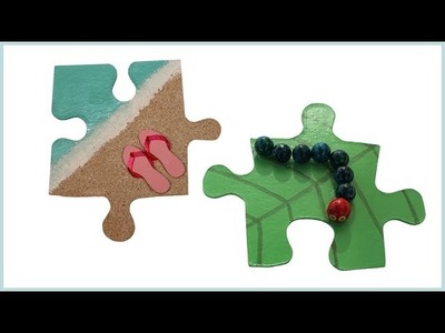 Make fridge magnets from puzzle pieces