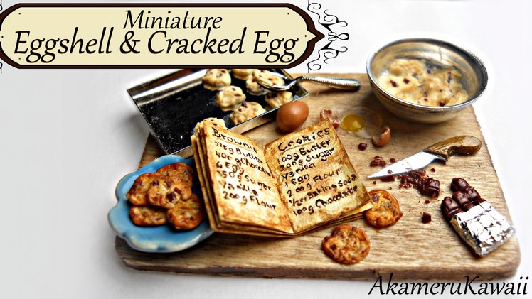 Miniature egg, eggshells, and cracked egg tutorial - Miniature baking scene