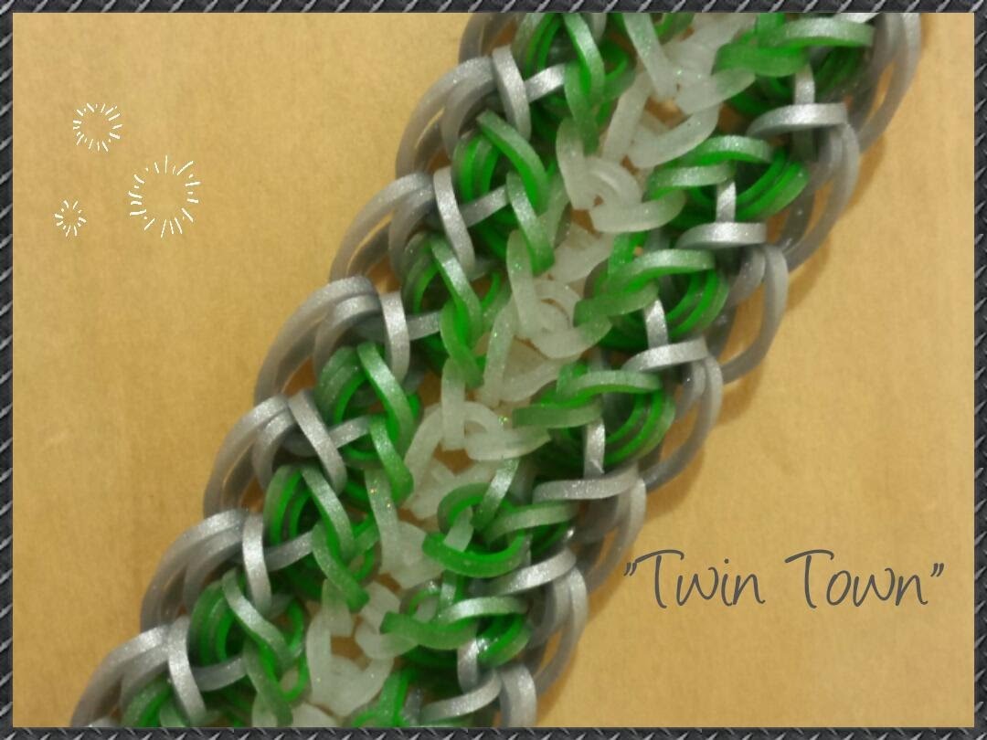 New "Twin Town" Hook Only Rainbow Loom Bracelet.How To Tutorial
