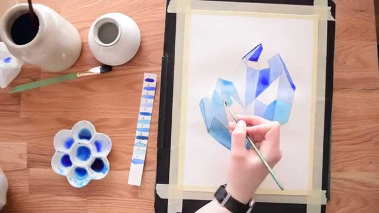 Paint a Crystal Cluster in Watercolor ~ Beginner's tutorial
