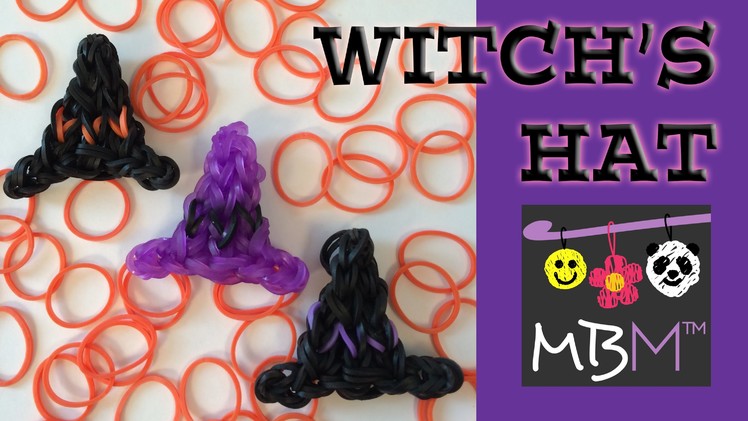 Rainbow Loom Band Wicked Witch Hat Charm for Halloween