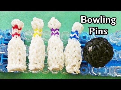 Rainbow Loom Charms: 3D Bowling Pins with loom bands | How to Make