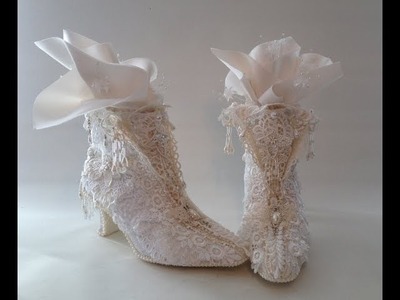 Shabby chic lace shoe makeover