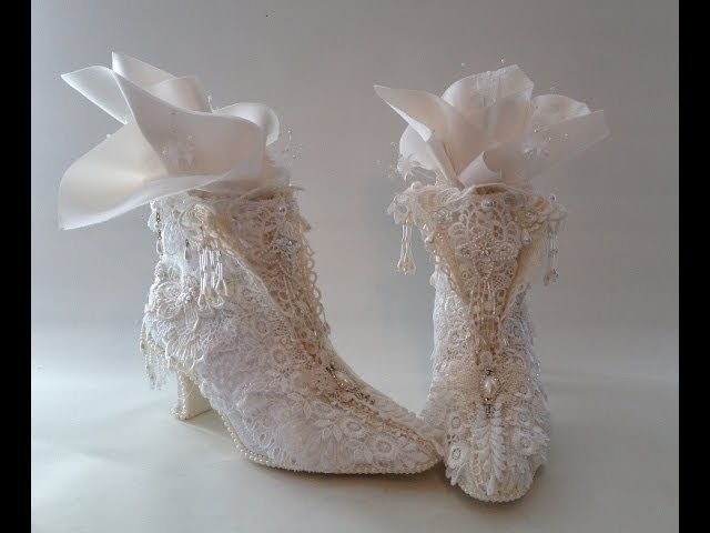 Shabby chic lace shoe makeover
