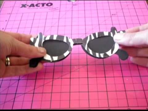 Sunglasses Shaped Card Cricut Cartridge Paisley