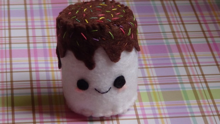 Cute Marshmallow Dipped in Chocolate Plushie Tutorial