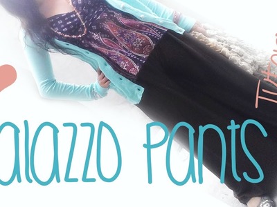 ♥ How to make a sharrara or palazzo pants.  ☁Super easy !!