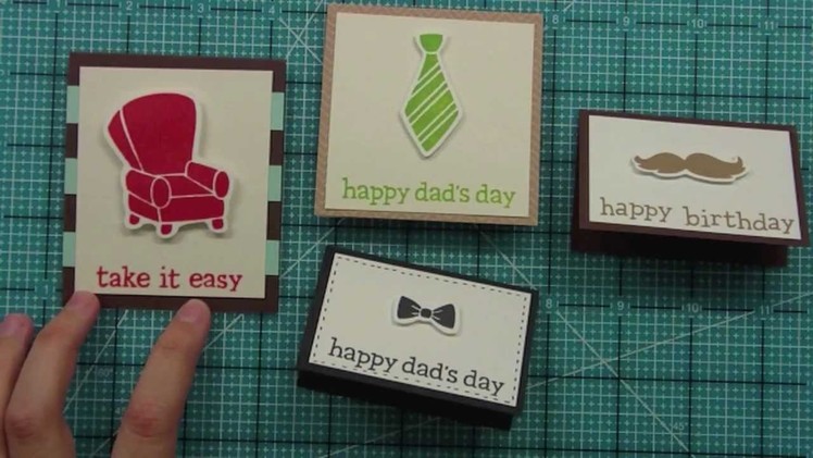 Intro to Dad's Day + 4 mini cards from start to finish { Lawn Fawn }