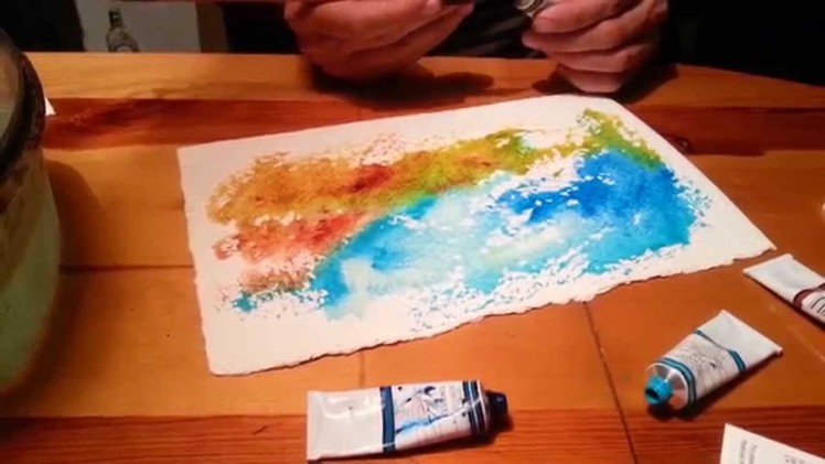 Atanas Matsoureff testing M Graham paints on Du Chene Watercolor Handmade Paper