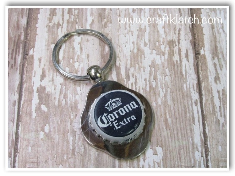 DIY Father's Day Beer Bottle Cap Keychain