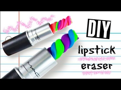DIY Swirl Candy Lipstick Eraser for Back to School