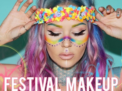 Fun, Wearable Rainbow Festival Makeup | KristenLeanneStyle