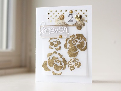 Gold Floral Wedding Card | Kalyn Kepner | Paper Smooches