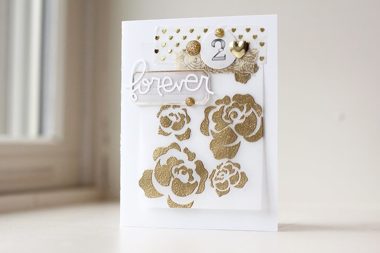 Gold Floral Wedding Card | Kalyn Kepner | Paper Smooches