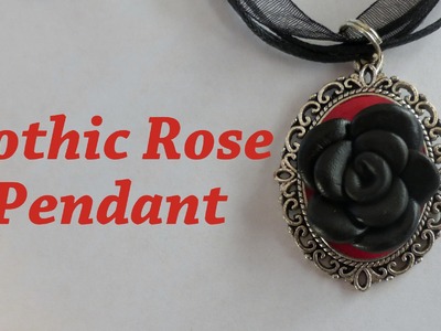 Gothic Rose Pendant Polymer Clay Tutorial - Easy