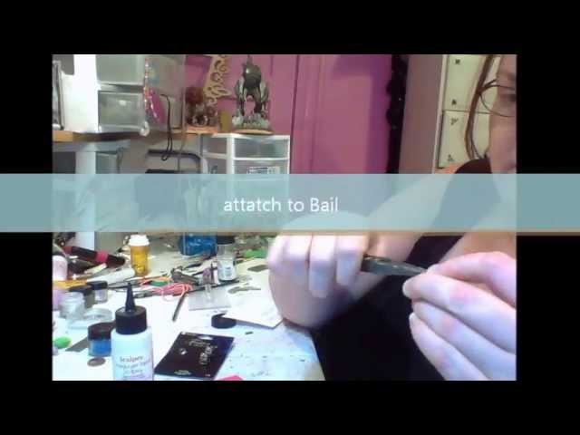 How to make Rubber stamp tile pendant with Polymer clay