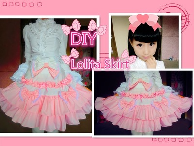 Kawaii DIY - How to Make A Sweet Lolita Skirt (no elastic band and zipper method)