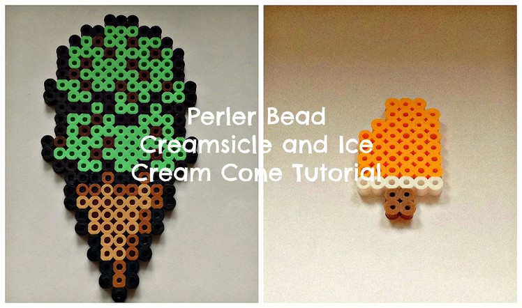 Perler Bead Creamsicle and Ice Cream Cone Tutorial