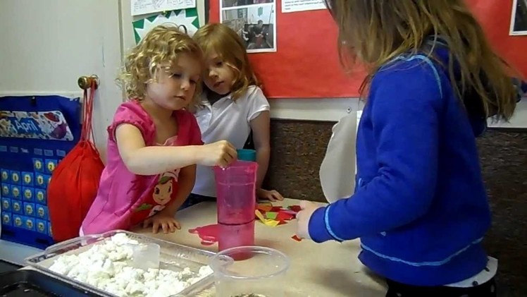 Preschoolers Making Seed Paper