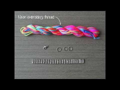DIY Neon Rhinestone Bracelet Tutorial