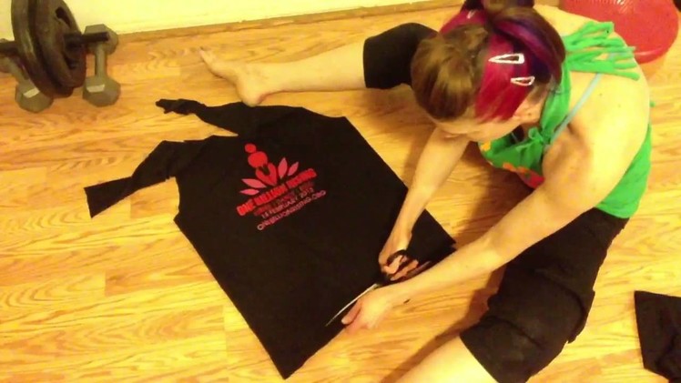 Easy How To Cut T-Shirt Into Halter - No Sewing - onebillionrising Flash Mob Shirt