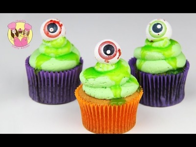 HALLOWEEN MONSTER CUPCAKES - slimy monsters for your party - or friday 13th