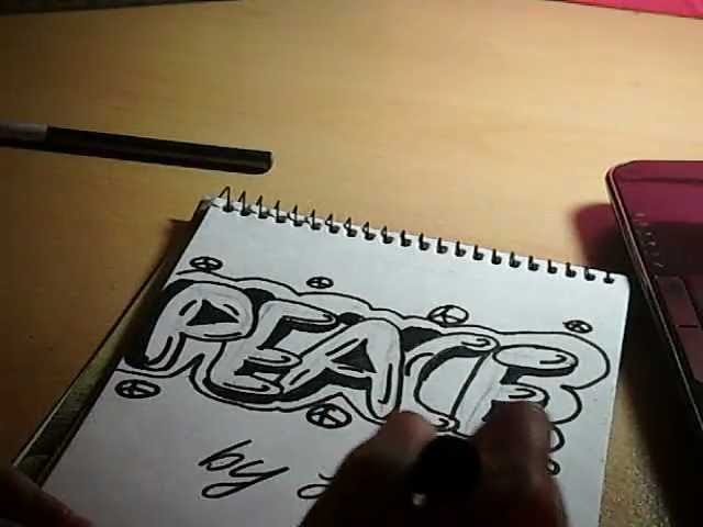 How to draw peace in graffiti letters-write peace in bubble letters