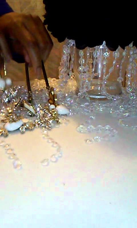 How to make a Crystal Chandelier table centerpiece part 2