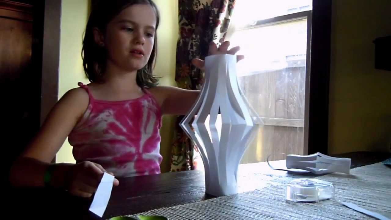 How to make a paper lantern - as instructed by a little girl