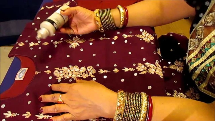 HOW TO PUT MIRRORS ON A SALWAR  KURTA AND GIVE IT A STUNNING LOOK.