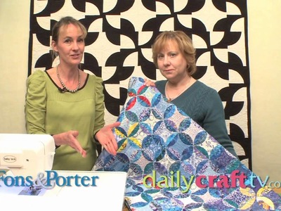 Quilting Curves: How to Quilt Curves on a Drunkards Path Block