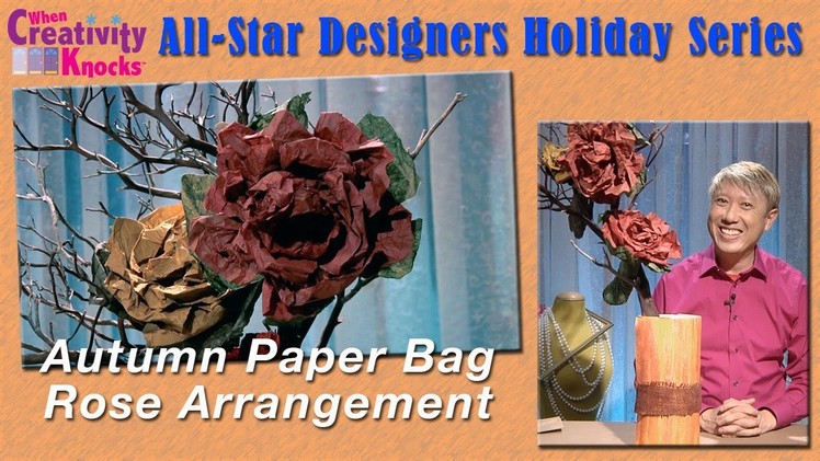 Autumn Paper Bag Rose Arrangement