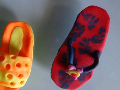 Clay Art Tutorial: on how to make slippers out of polymer clay. printed slippers for Beginners