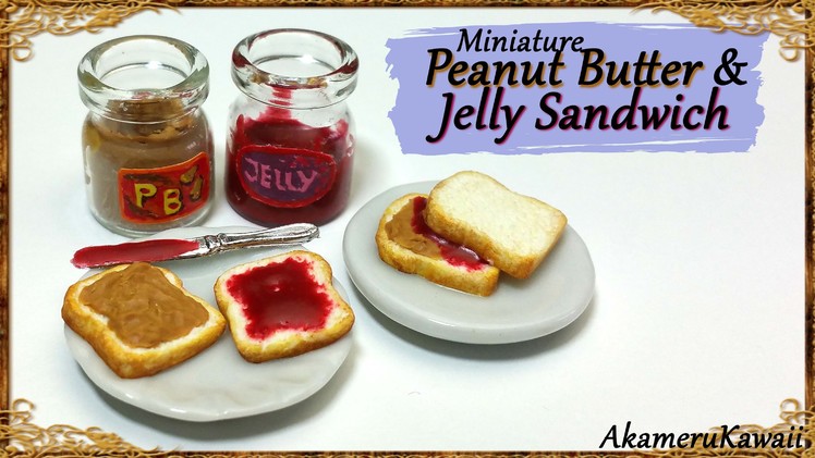 Cute, Miniature Peanut Butter & Jelly Sandwiches - Polymer Clay Tutorial