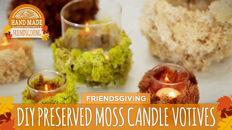 DIY Preserved Moss Candle Votives - HGTV Friendsgiving