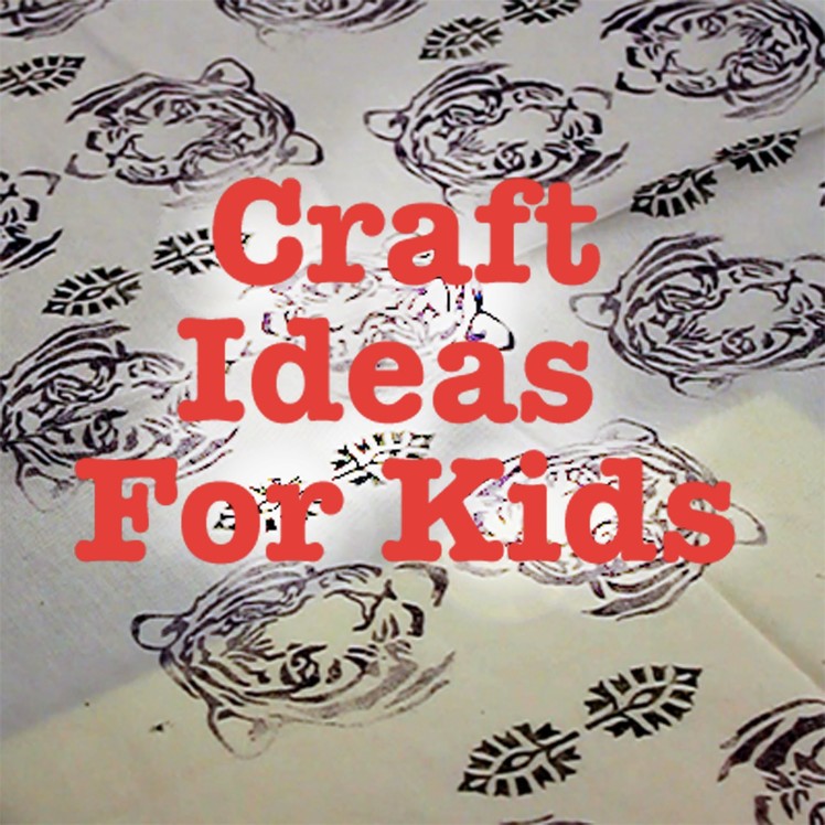 Easy kids Craft Ideas - block printing a tea towel