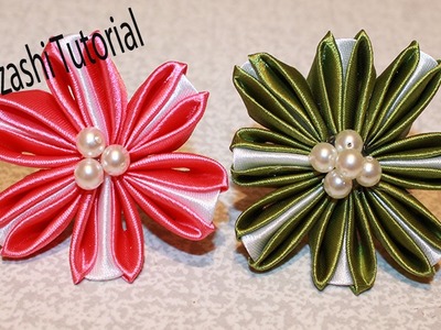 Handmade Kanzashi. Kanzashi Flower Tutorial